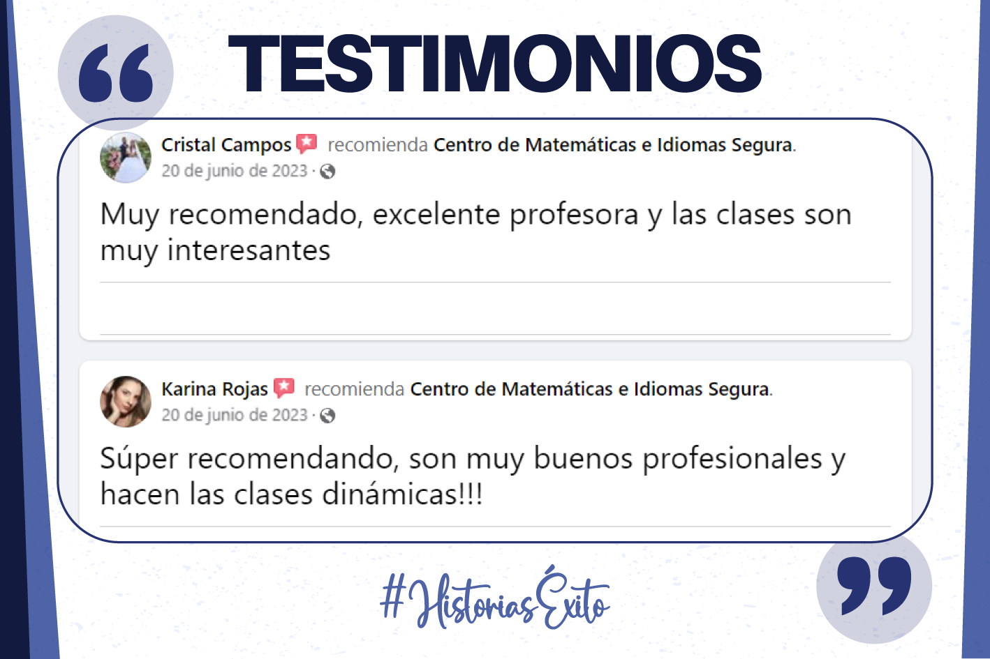 Testimonios inglés